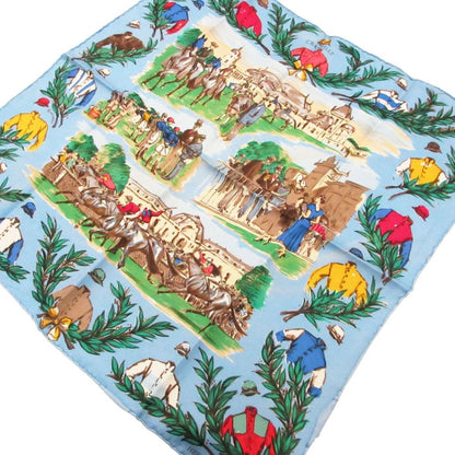 Hermes Scarf Carre 40 Petit Chantilly Stadium Silk 100% Blue — view 3