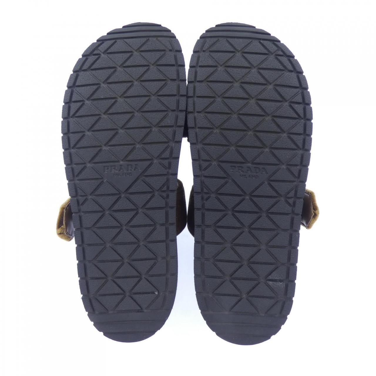Prada Triangle Logo Slide Sandals — view 4