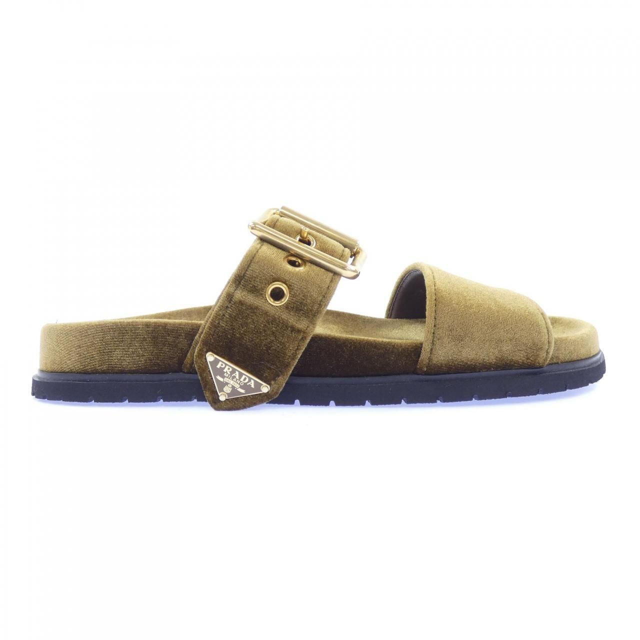 Prada Triangle Logo Slide Sandals