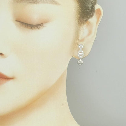 Hermes Earrings Single Silver — view 4