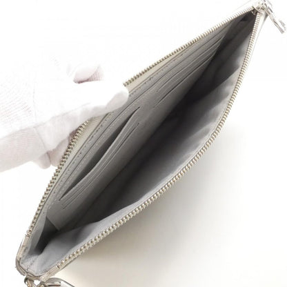 Louis Vuitton White Monogram Logo Zipped Pouch GM — view 5