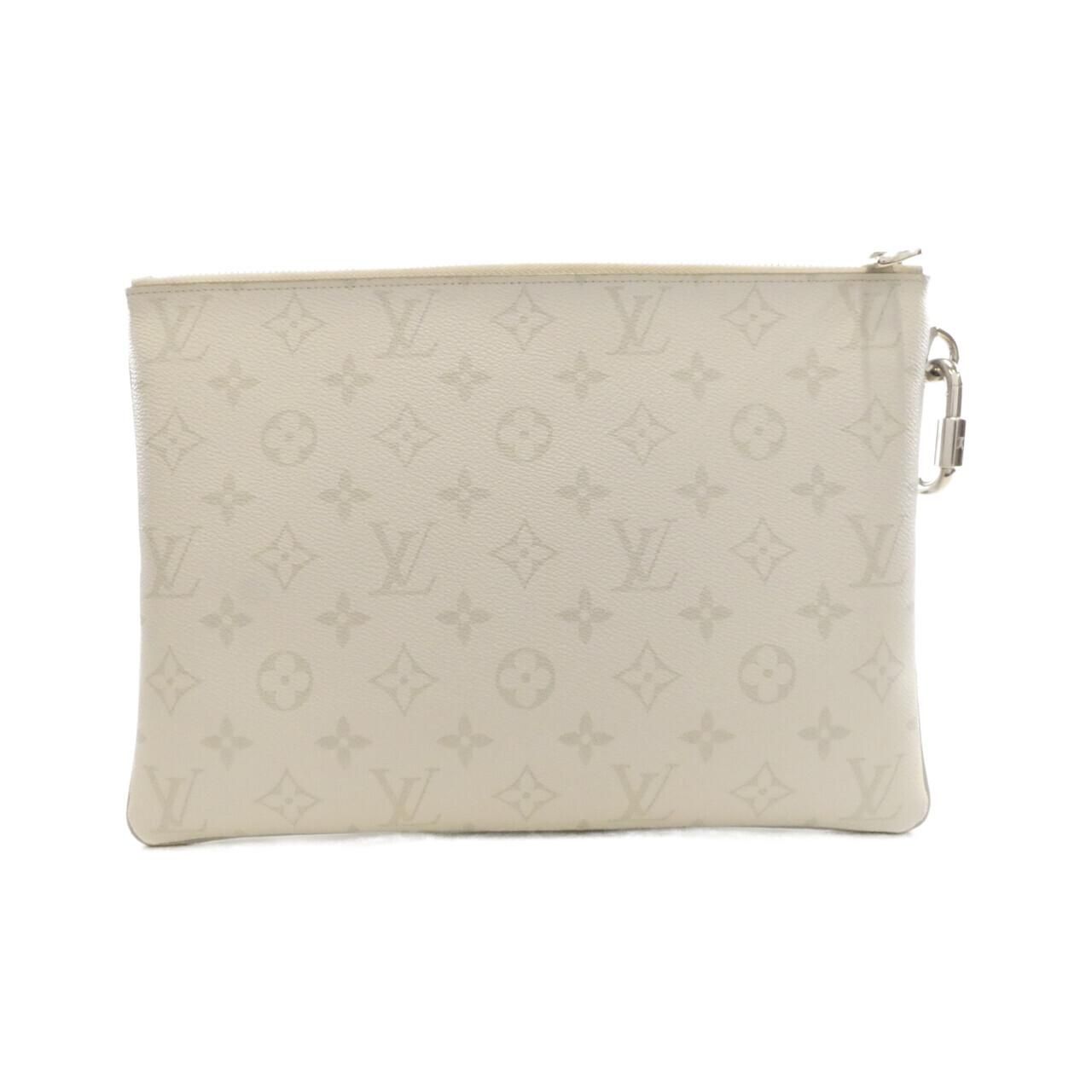Louis Vuitton White Monogram Logo Zipped Pouch GM — view 2