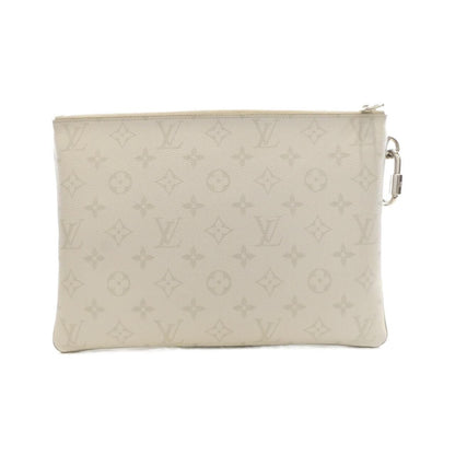 Louis Vuitton White Monogram Logo Zipped Pouch GM — view 2