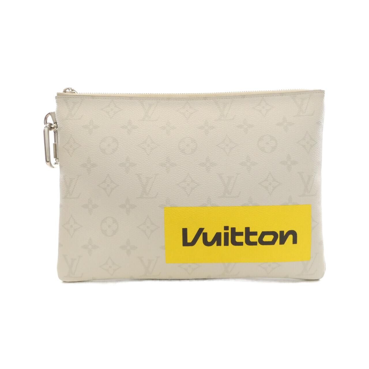 Louis Vuitton White Monogram Logo Zipped Pouch GM