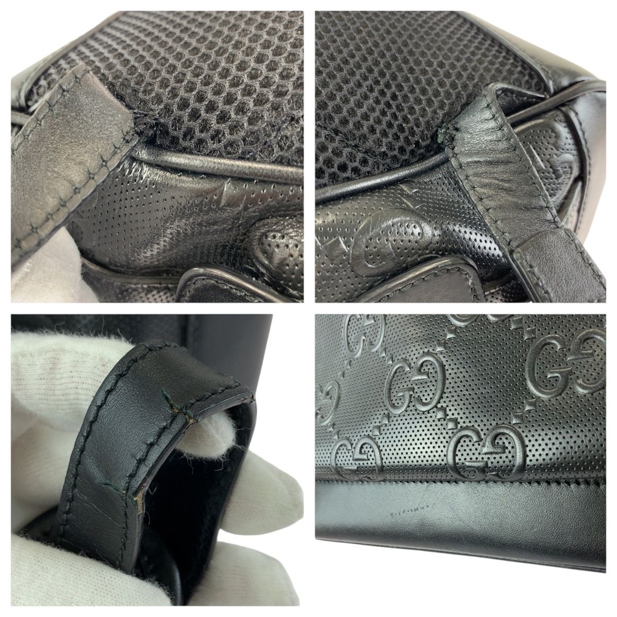 Gucci GG Embossed Black Silver Leather Backpack — view 5
