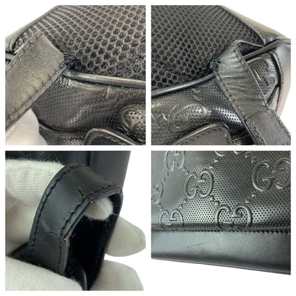 Gucci GG Embossed Black Silver Leather Backpack — view 5