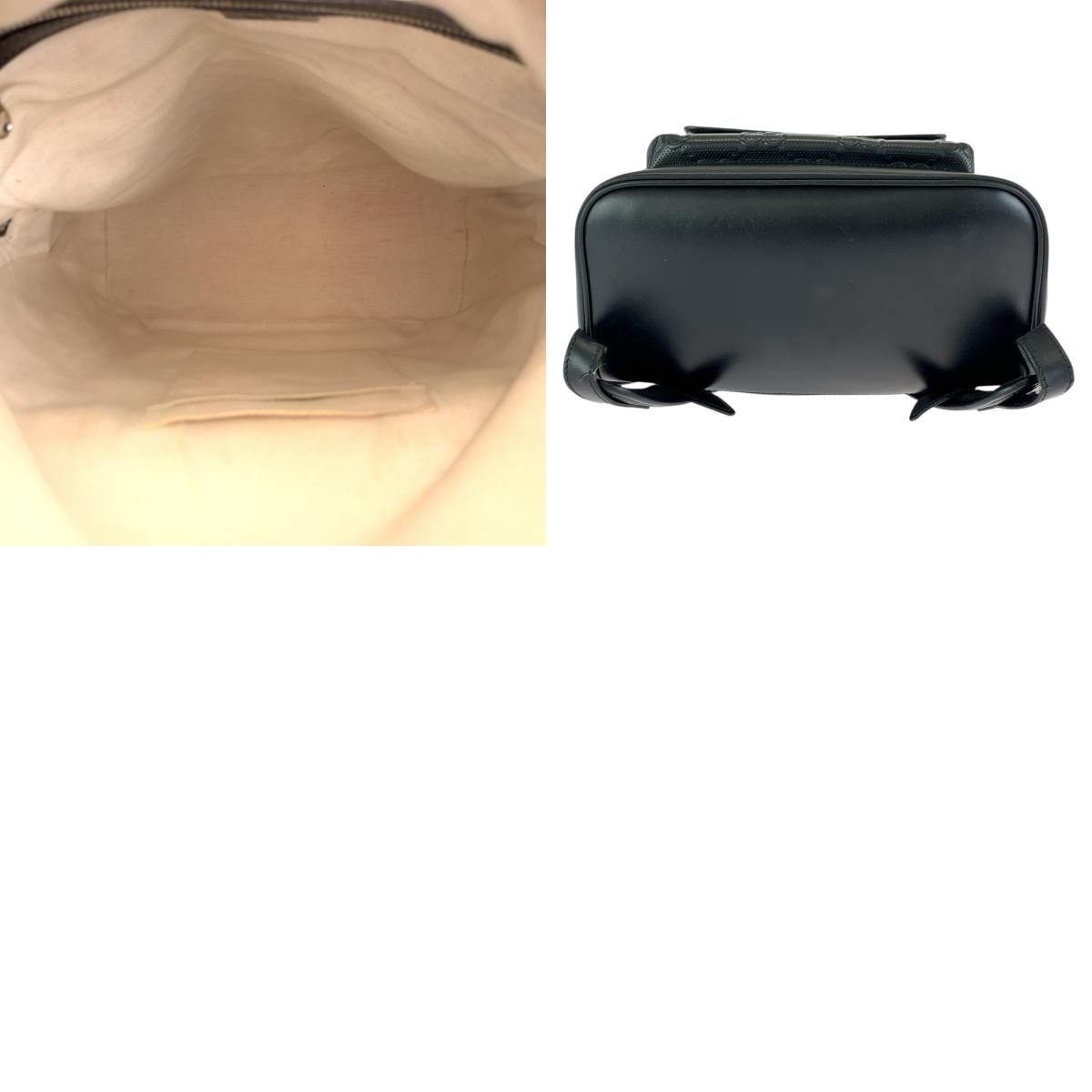 Gucci GG Embossed Black Silver Leather Backpack — view 9