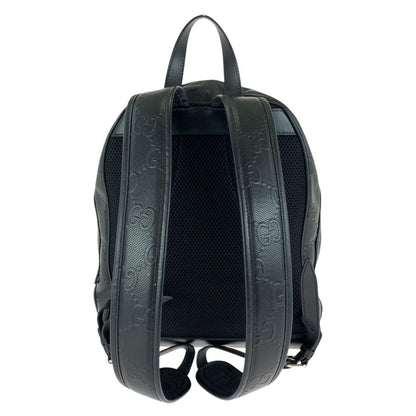 Gucci GG Embossed Black Silver Leather Backpack — view 2