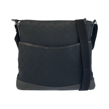 Gucci Black GG Canvas Leather Shoulder Bag Pochette