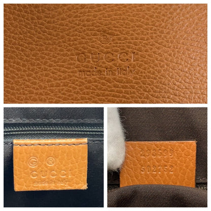Gucci Sherry Line Brown Silver Leather Tote Shoulder — view 3
