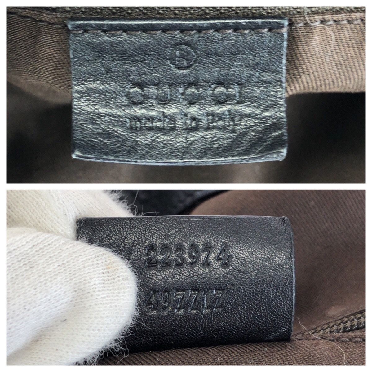Gucci Ski 2-Way Beige Black Gold GG Canvas Leather Shoulder — view 4