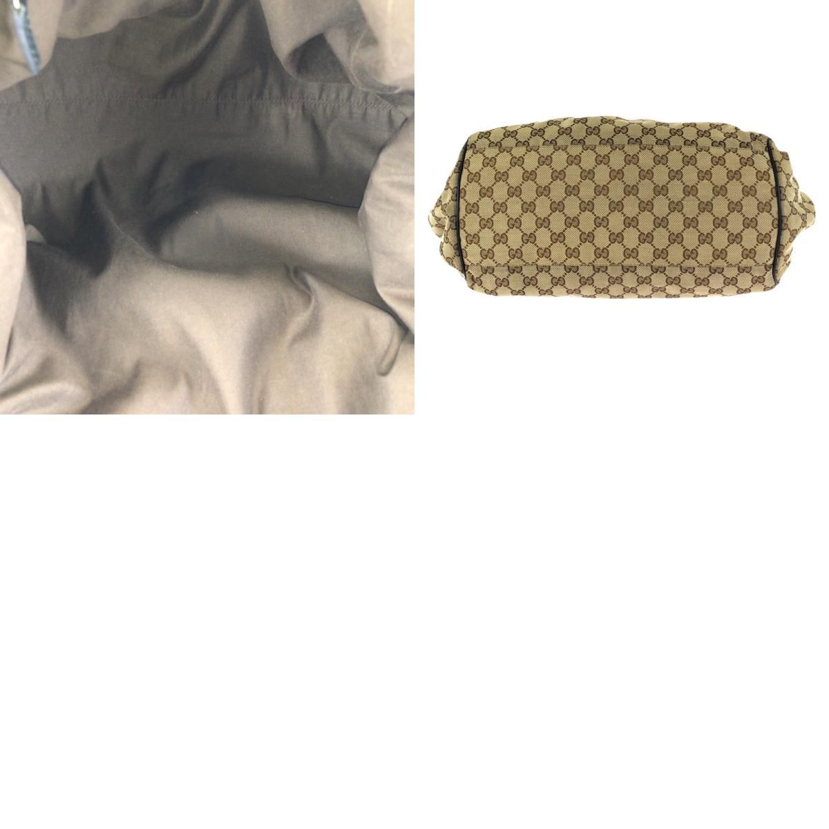 Gucci Ski 2-Way Beige Black Gold GG Canvas Leather Shoulder — view 9