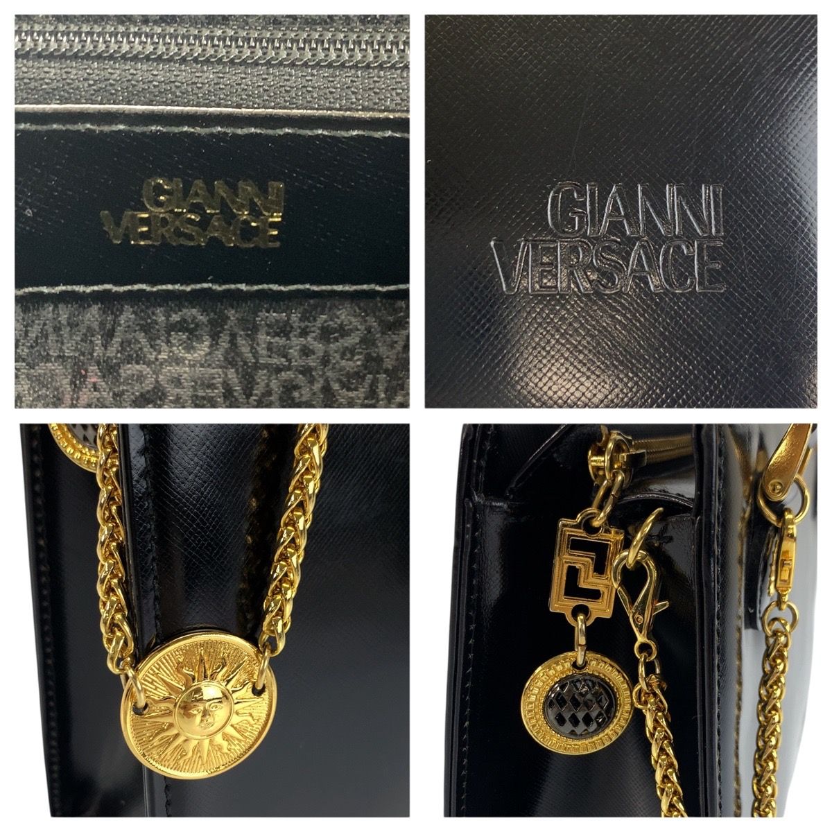 Versace Sunburst Black Gold Enamel Shoulder — view 3