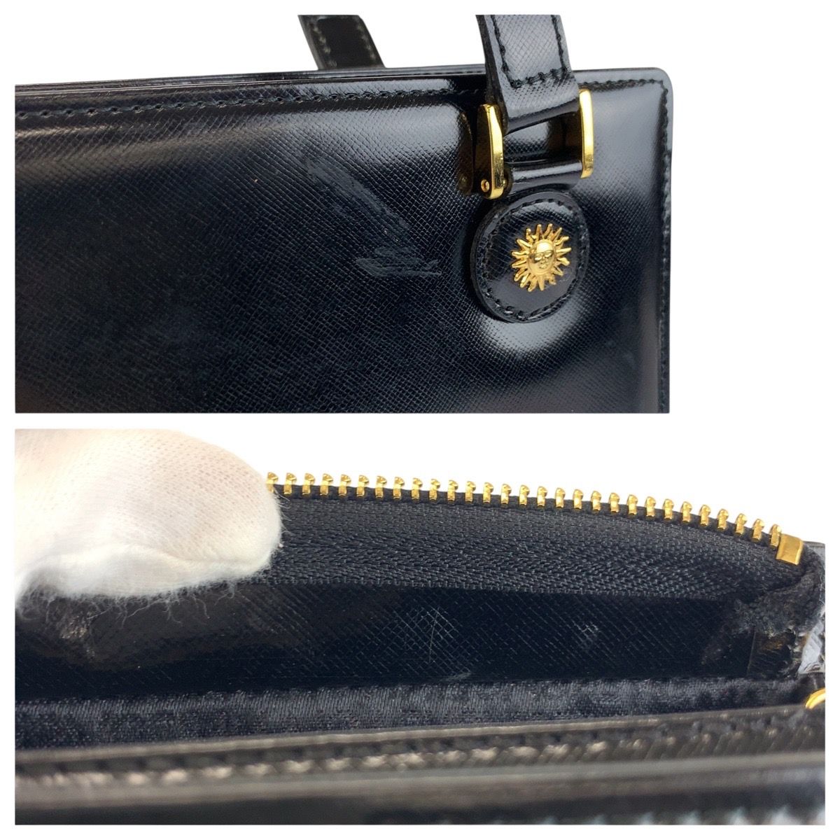 Versace Sunburst Black Gold Enamel Shoulder — view 5