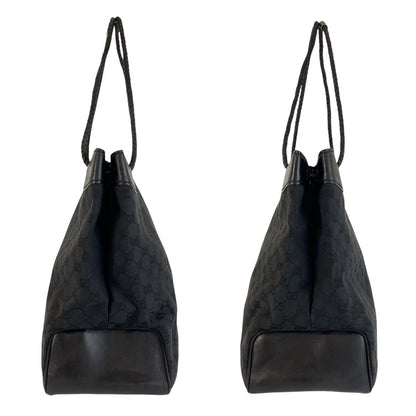 Gucci Black GG Canvas Leather Tote Shoulder — view 8