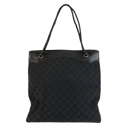 Gucci Black GG Canvas Leather Tote Shoulder — view 2