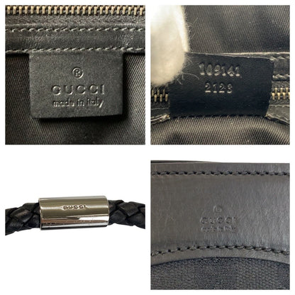 Gucci Black GG Canvas Leather Tote Shoulder — view 3