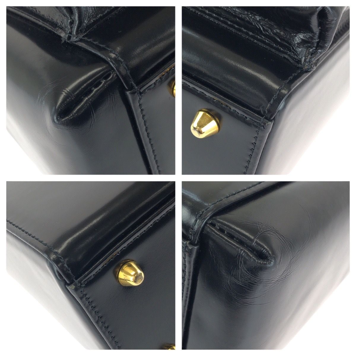 Versace Vintage Sunburst Black Gold Leather Tote — view 3