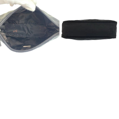 Prada Tessuto Black Silver Nylon Handbag Pouch — view 9