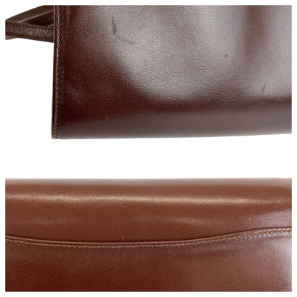 Celine Vintage Blason Brown Gold Leather 08 Shoulder Bag Pochette — view 6