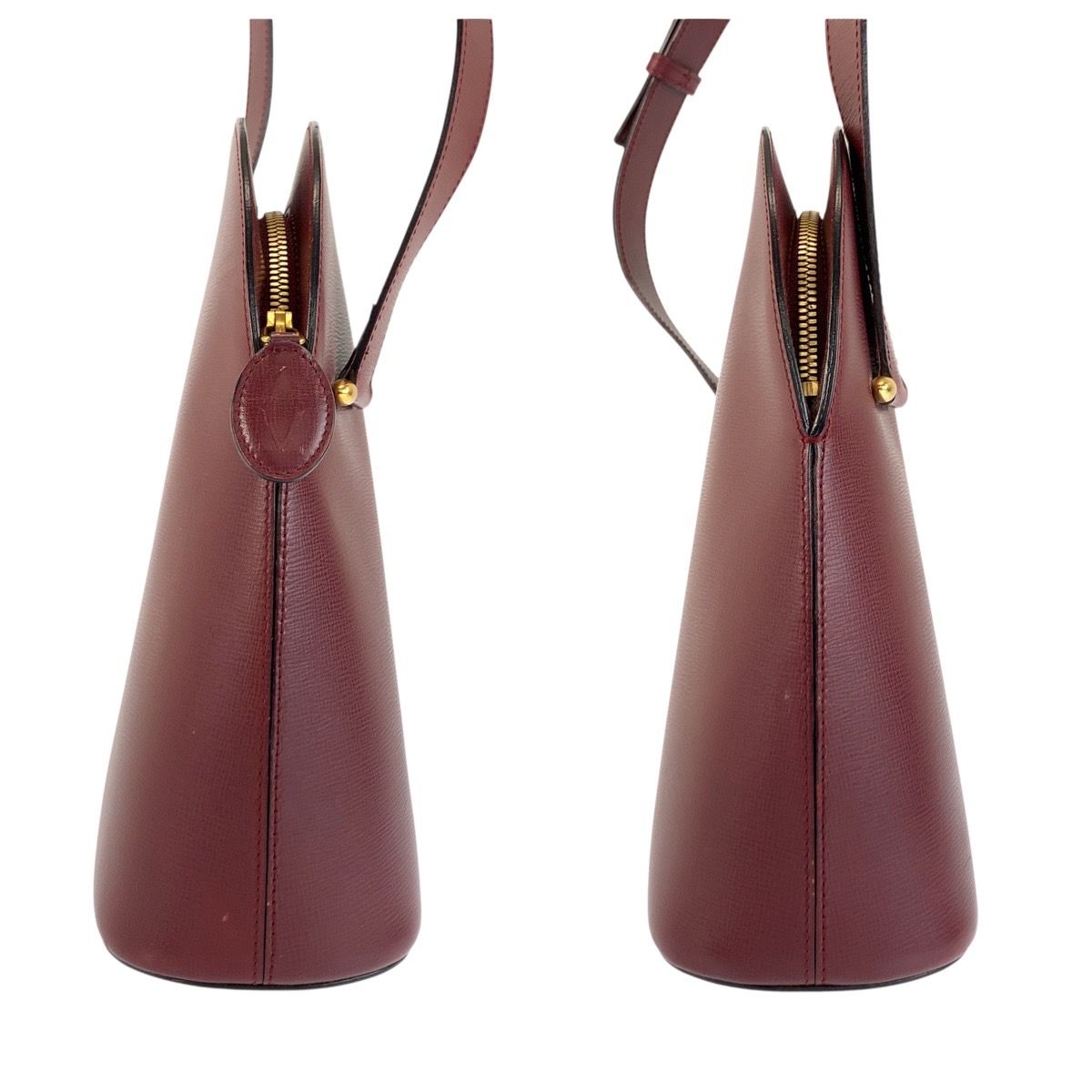 Cartier Must Line Bordeaux Gold Leather Shoulder — view 7