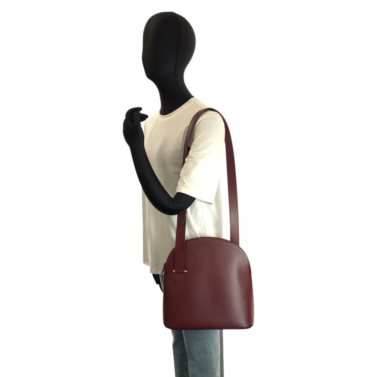 Cartier Must Line Bordeaux Gold Leather Shoulder — view 6