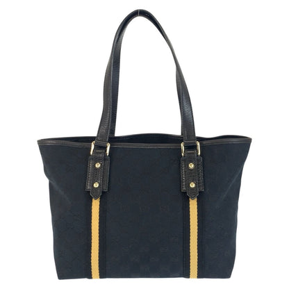 Gucci Sherry Line Black Gold GG Canvas Tote Shoulder — view 2