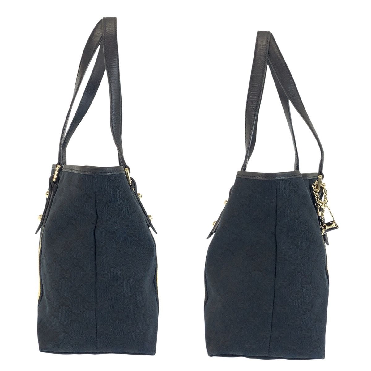 Gucci Sherry Line Black Gold GG Canvas Tote Shoulder — view 7