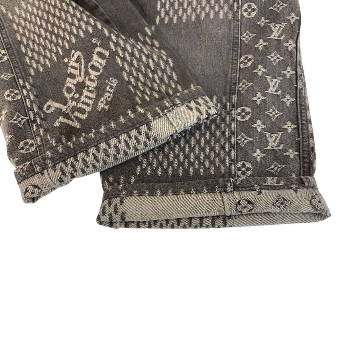 Louis Vuitton Giant Damier Wave Monogram 36 Black Denim Pants Straight — view 8