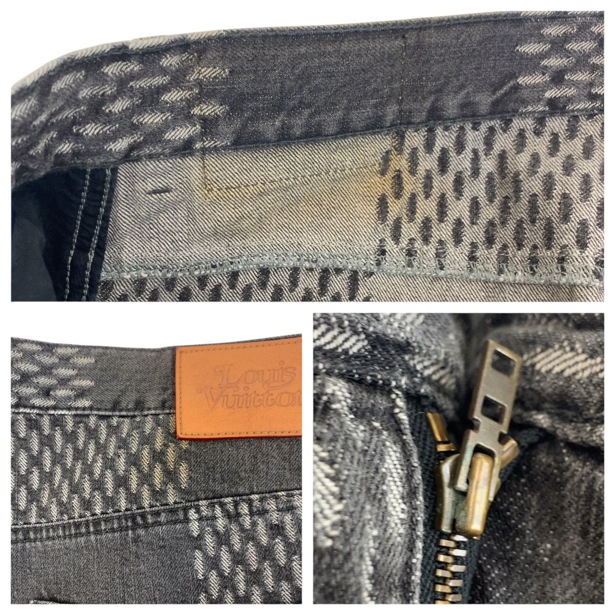 Louis Vuitton Giant Damier Wave Monogram 36 Black Denim Pants Straight — view 4