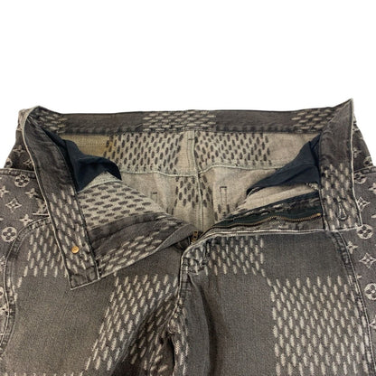 Louis Vuitton Giant Damier Wave Monogram 36 Black Denim Pants Straight — view 6