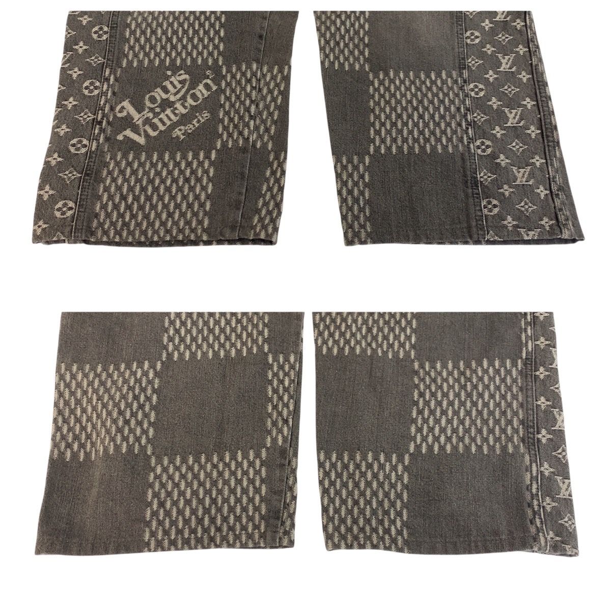 Louis Vuitton Giant Damier Wave Monogram 36 Black Denim Pants Straight — view 7