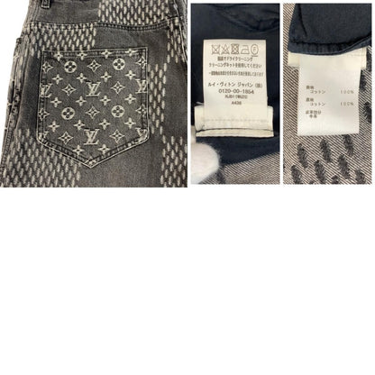 Louis Vuitton Giant Damier Wave Monogram 36 Black Denim Pants Straight — view 9