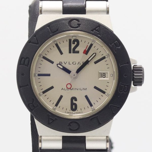 Bvlgari Bulgari Aluminum Quartz Date Silver Dial Watch