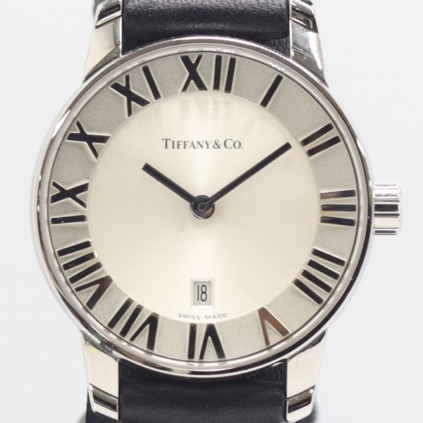 Tiffany & Co with Atlas Dome Quartz Date Silver Dial Watch