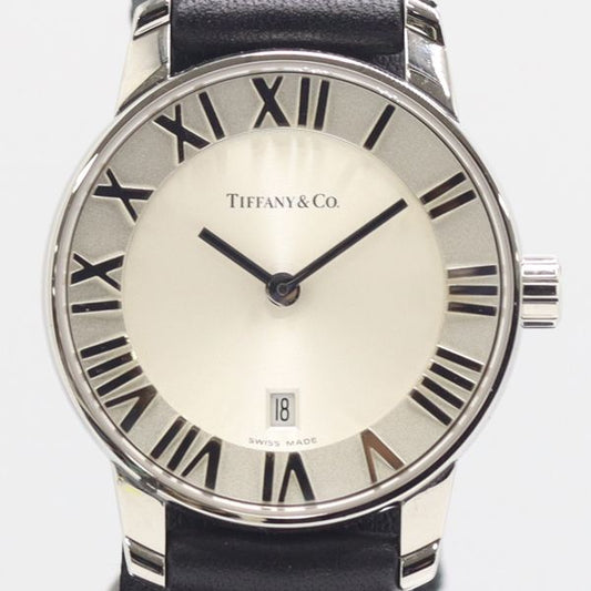 Tiffany & Co with Atlas Dome Quartz Date Silver Dial Watch