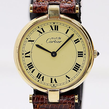 Cartier Hosuke Must Vande LM Quartz Yellow Dial Watch