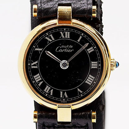 Cartier Must Vandom SM 18 Quartz Black Dial Watch