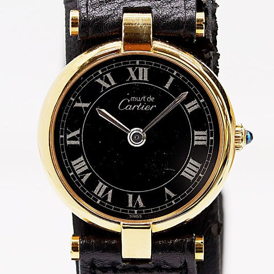 Cartier Must Vandom SM 18 Quartz Black Dial Watch