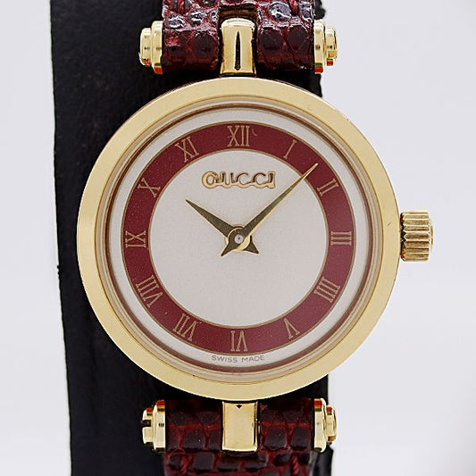 Gucci Sherry Line Quartz Silver Red Dial Watch