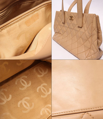 Chanel Tote Shoulder Bag Gold Wild Stitch CC Logo — view 9