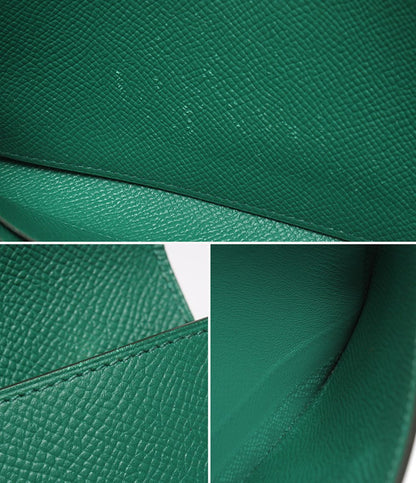 Hermes Wallet Silver Veau Epsom Vert Jade Kelly Long — view 9