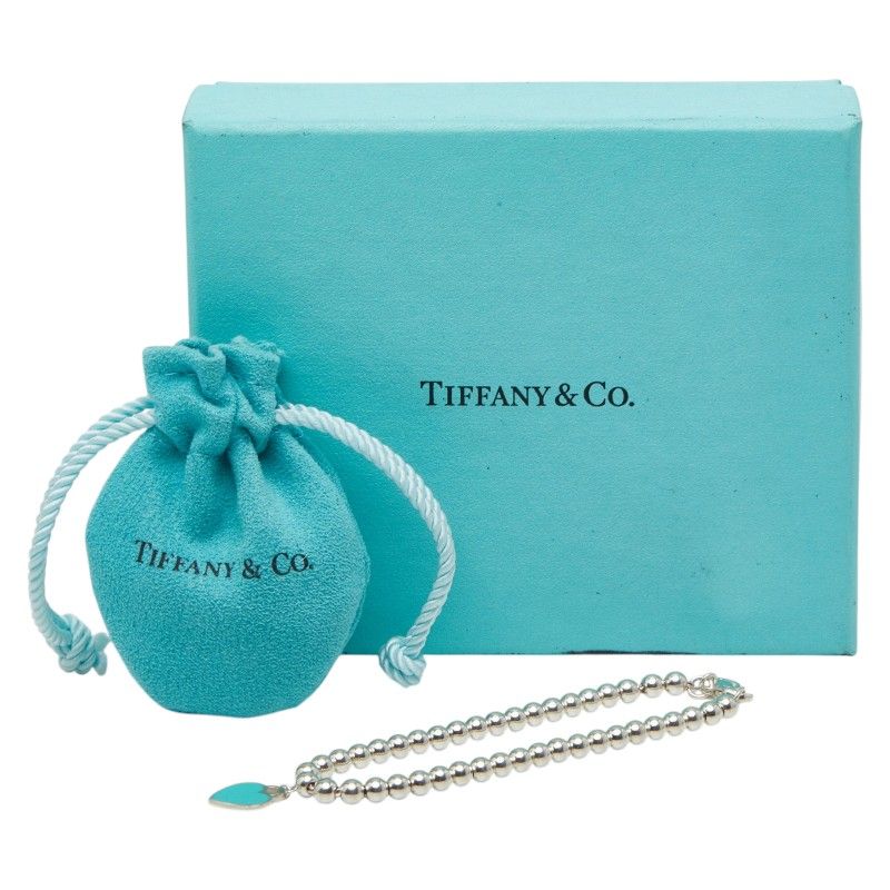 Tiffany & Co Rita Ntu Mini Heart Tag Bracelet Bo-luche-n Silver Cobalt Blue — view 6