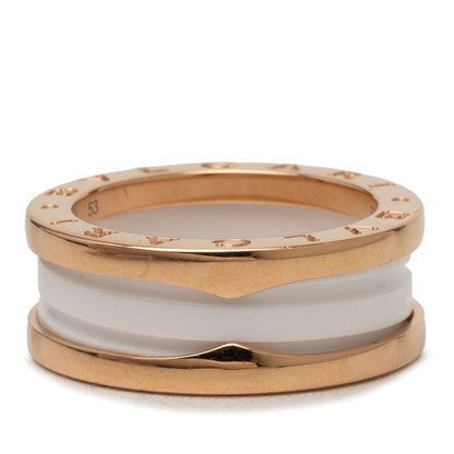 Bvlgari B.zero1 Ring 53 White Ceramic 18k Yellow Gold 18k — view 3