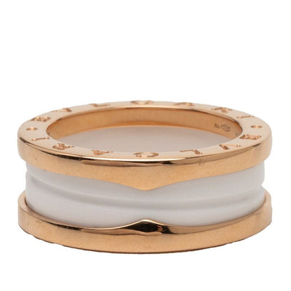 Bvlgari B.zero1 Ring 53 White Ceramic 18k Yellow Gold 18k