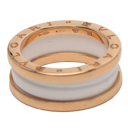 Bvlgari B.zero1 Ring 53 White Ceramic 18k Yellow Gold 18k — view 5