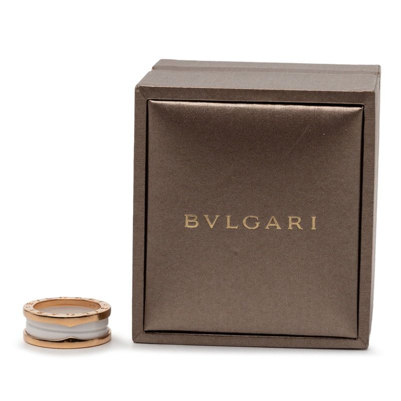 Bvlgari B.zero1 Ring 53 White Ceramic 18k Yellow Gold 18k — view 6