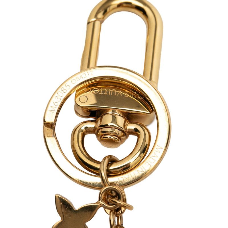 Louis Vuitton Monogram Porte Cles Blue Ming Flower BB Key Holder Bag Charm Gold — view 4