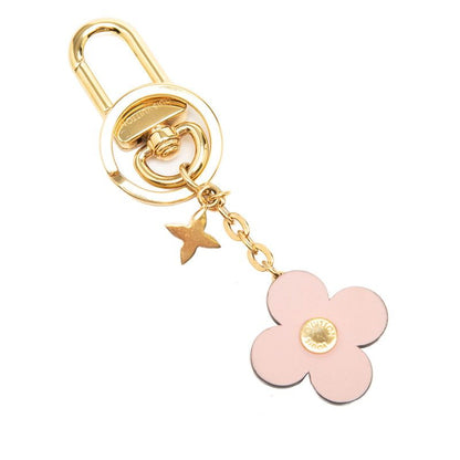 Louis Vuitton Monogram Porte Cles Blue Ming Flower BB Key Holder Bag Charm Gold — view 2