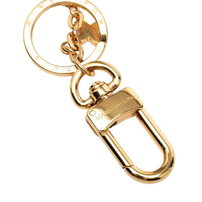 Louis Vuitton Monogram Porte Cles Blue Ming Flower BB Key Holder Bag Charm Gold — view 3